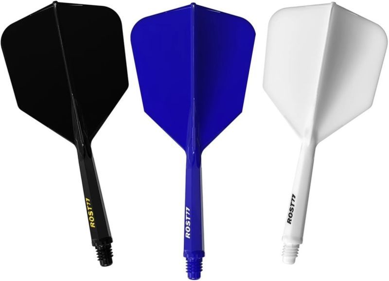 Cuesoul aletta per freccette/Asta ROST 77 Solid White/Black/Blue Big Wing Flights