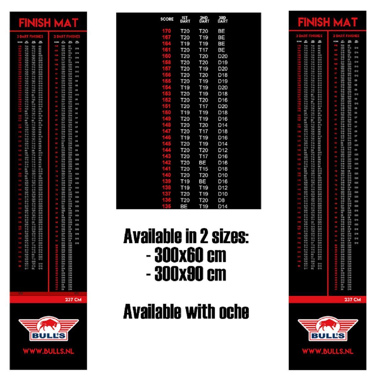 Bull's Carpet Finish Dart Matte 60/90x300cm mit oder ohne Oche Dart Schutzmatte