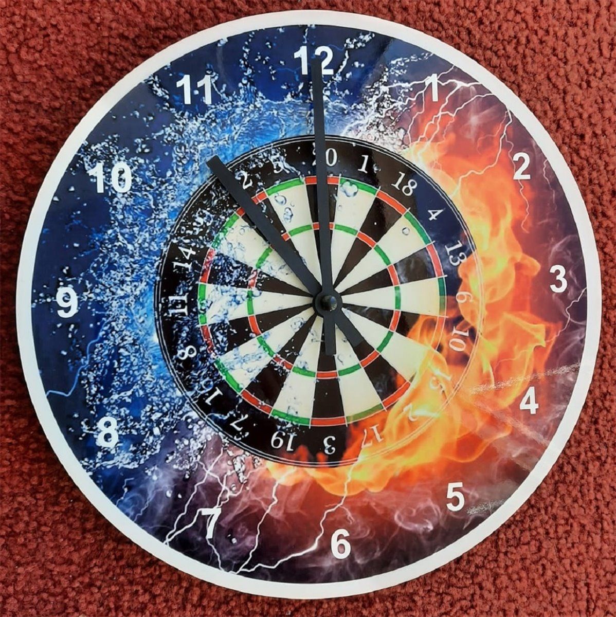 Dartfieber Dart Wand-Uhr Feuer/Wasser Fanshop