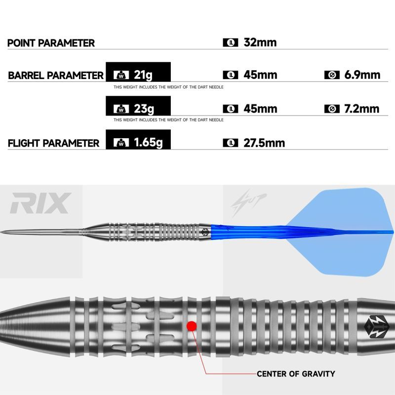 Caliburn EZ-EVO RIX R2 90% Steeldarts 21/23 Gramm Steeldarts