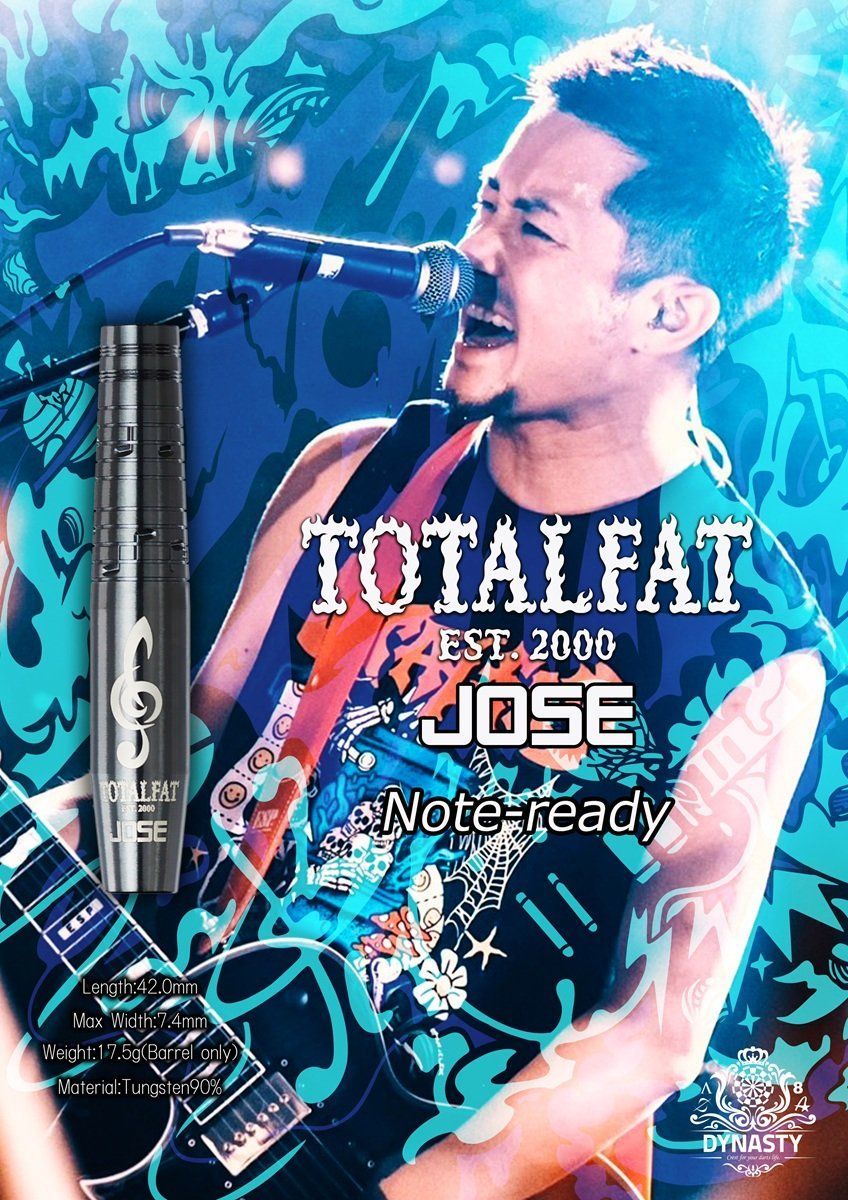 Dynasty collaboration Note-ready TOTALFAT Jose 90% Le mie freccette elettroniche Soft Tip 17,5 Grammi Softdarts