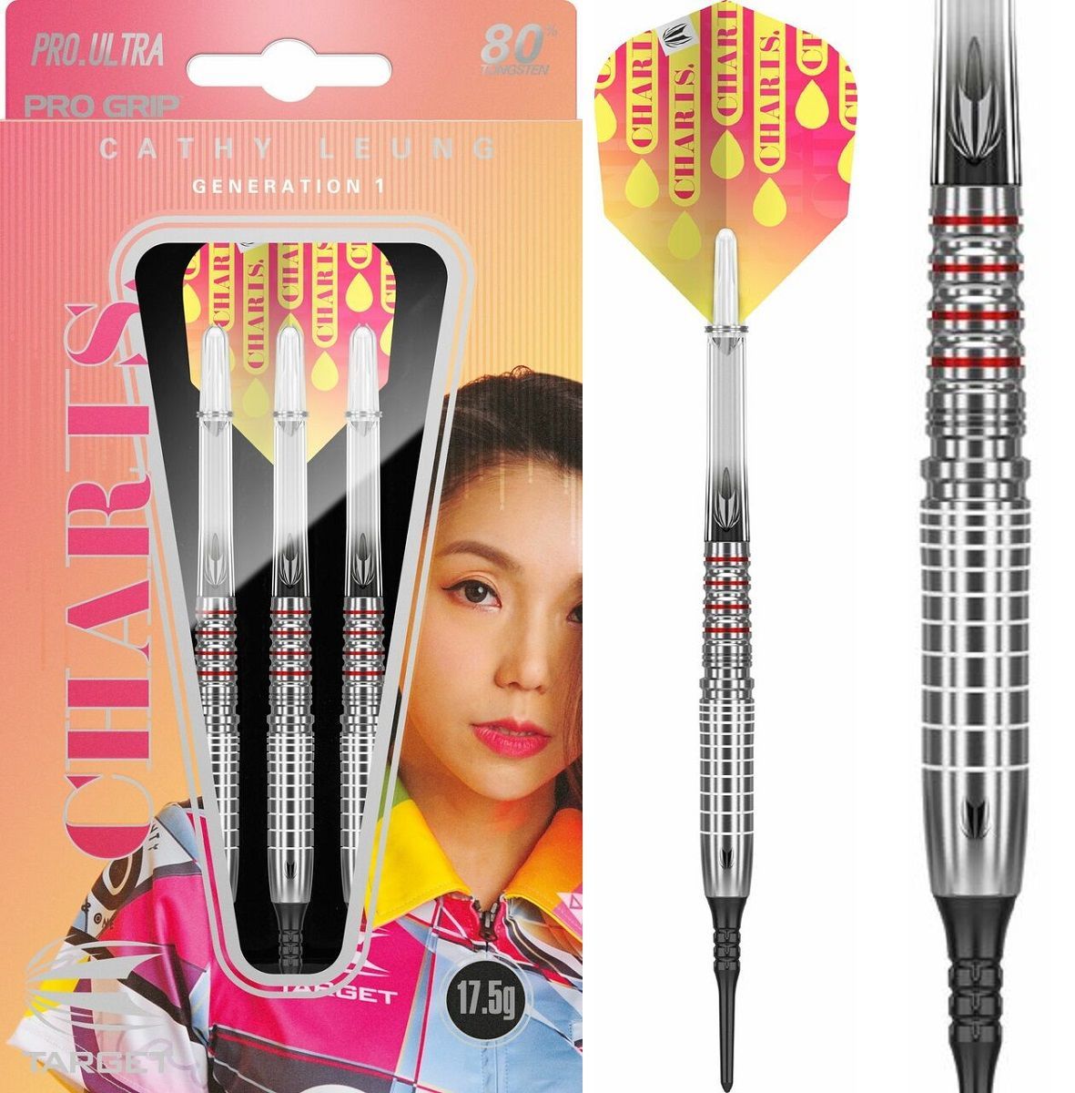 Target Cathy Leung Charis 80% Gen1 G1 2BA Fléchettes à pointe souple 17,5 Grammes Softdarts