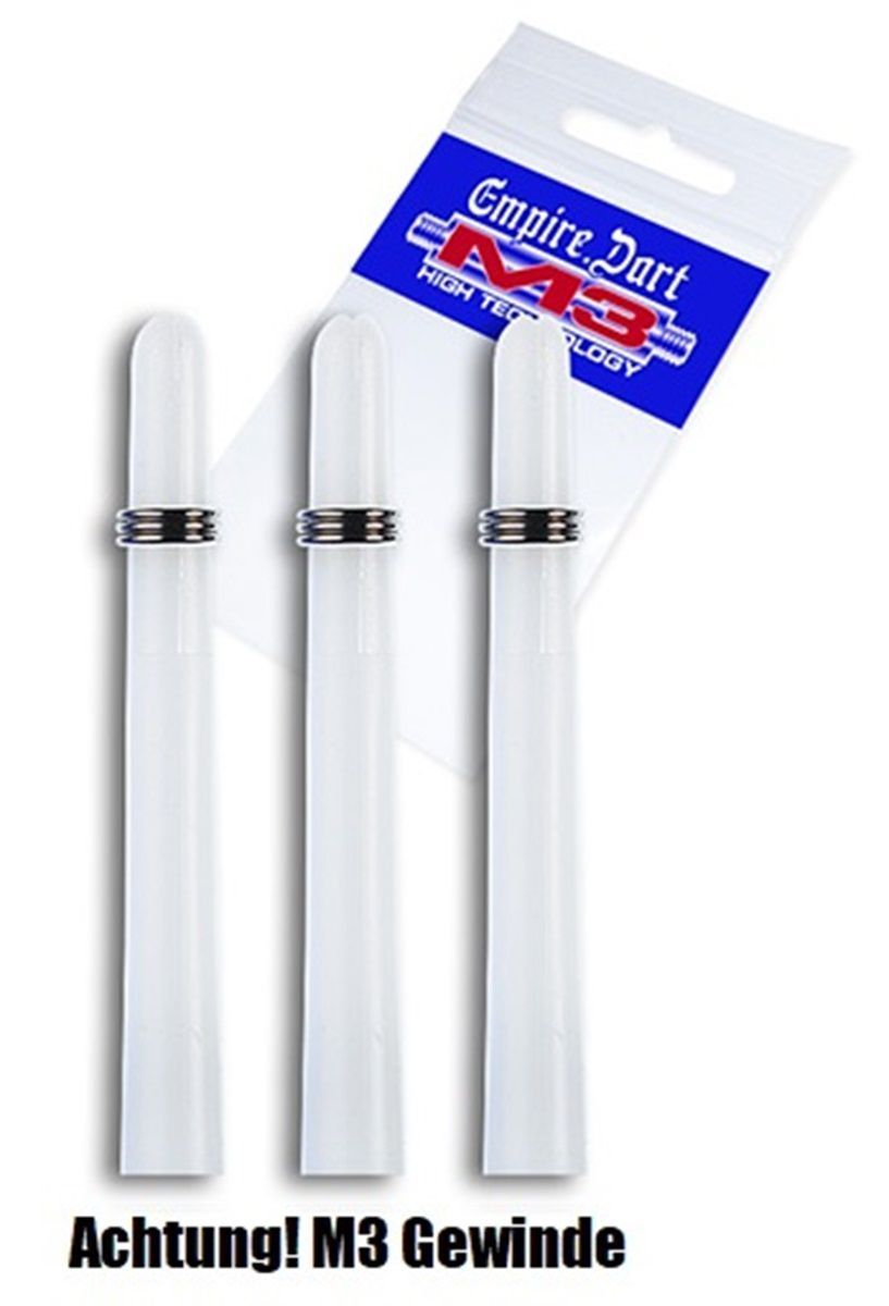 M3 Nylon Dart Shafts – verschiedene Längen – 3 Stück - Weiß Shafts