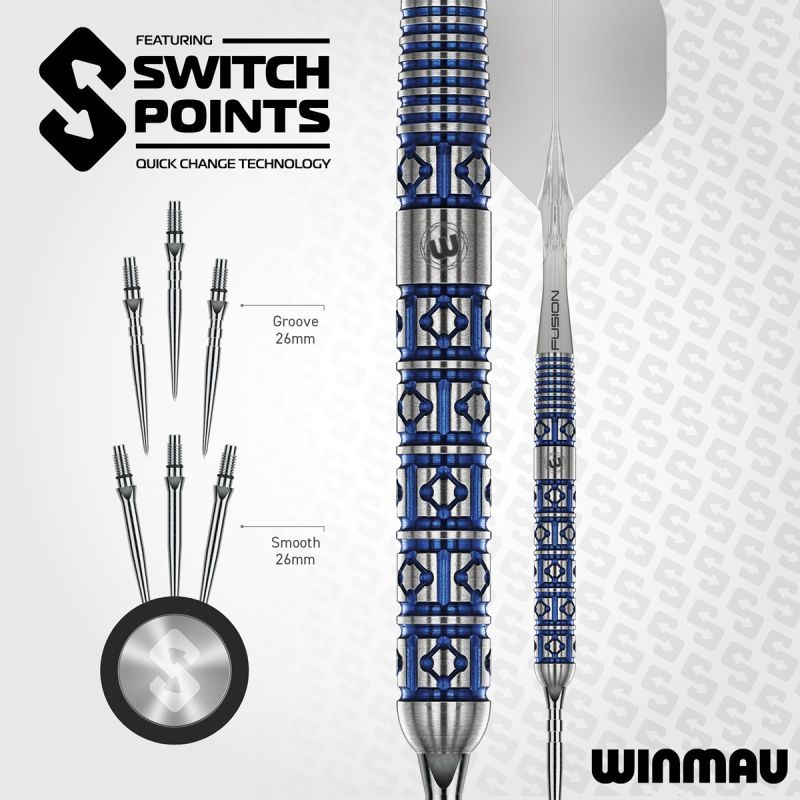 Winmau Lunaris Parallel Switch Point 90% Steeldarts 23/25 Gram Steeldarts
