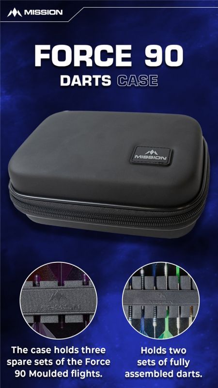 Mission Force 90 EVA Dart Case Large – per 2 set di freccette Dart Tasche