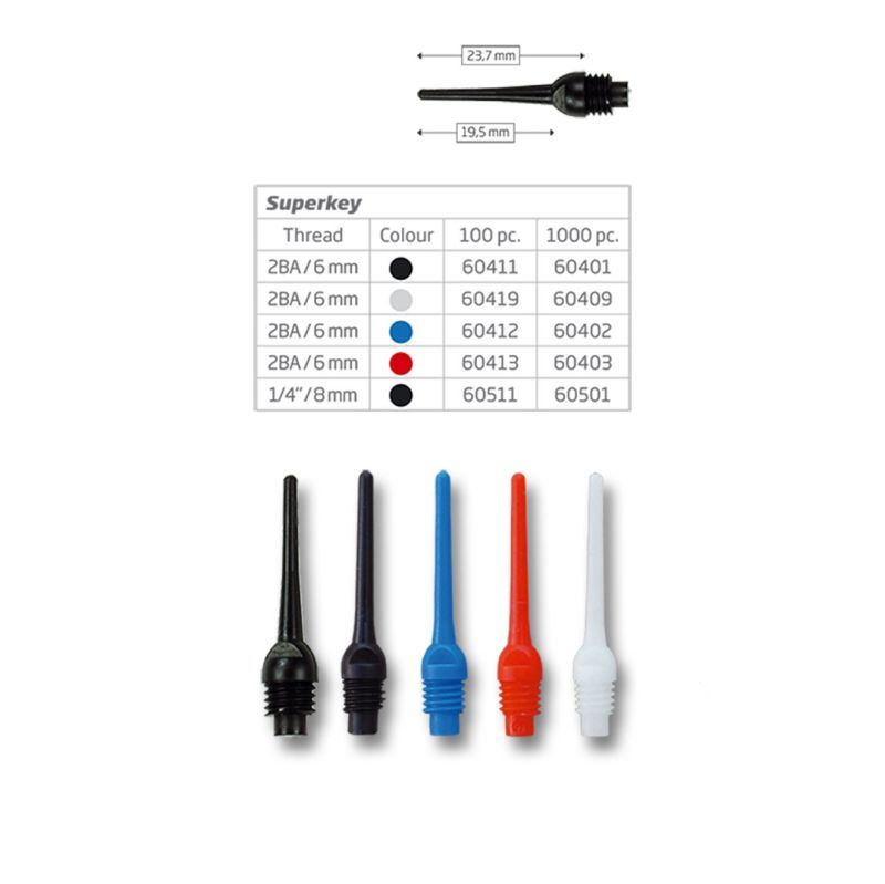 Bull's Superkey Tips 6mm Soft Dart Spitzen