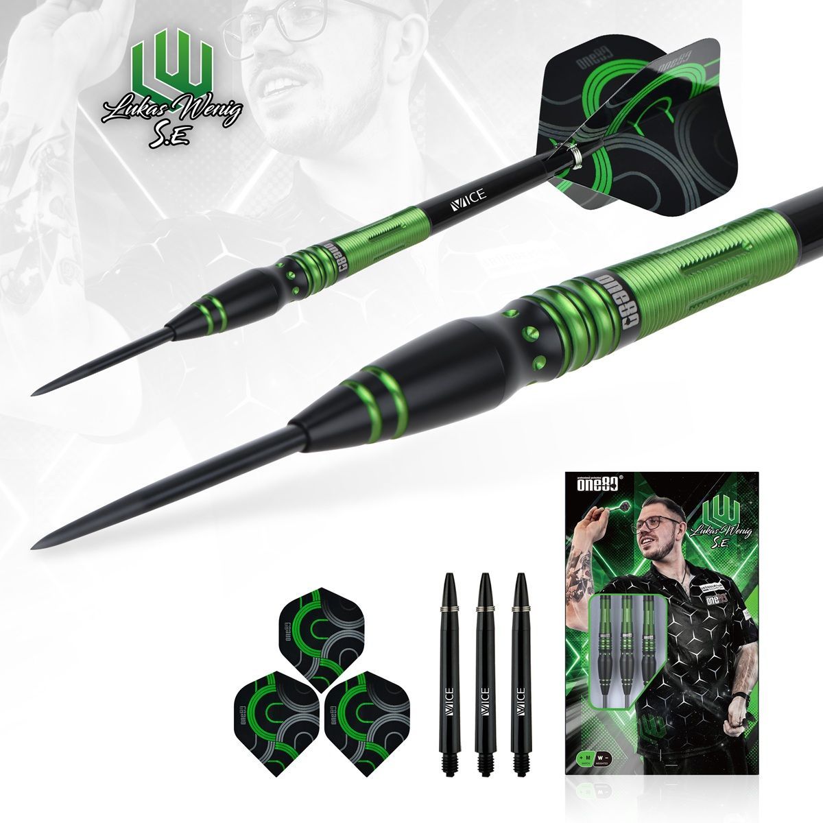 ONE80 Lukas Wenig S.E. 90% Steeldarts 22/24 Gramm Steeldarts