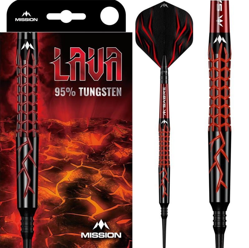 Mission Lava Black & Red Electro Plated 95 % Softdarts 20 Gramm Softdarts