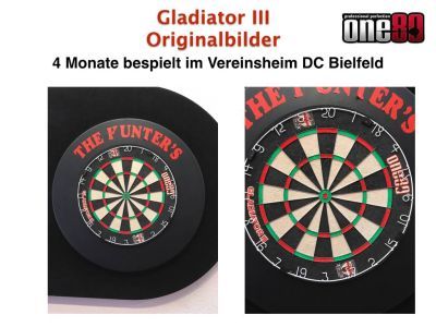Starter-Set Dart-Board Gladiator III one80 Steel-Darts +Zubehör Bristle Board