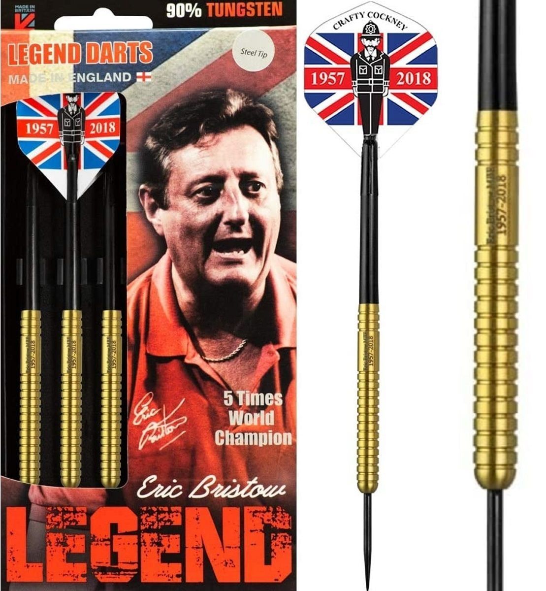 Eric Bristow Crafty Cockney Gold 90% Steeldart 20/22/24/26 Gramm Steeldarts