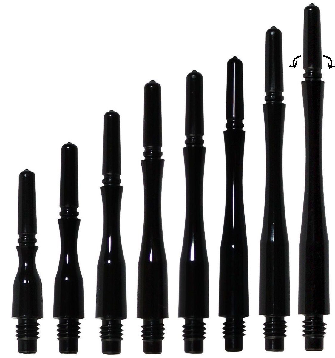 Cosmo Darts Fit Shaft Gear Hybrid Spinning Schwarz rotierendem Top Shafts
