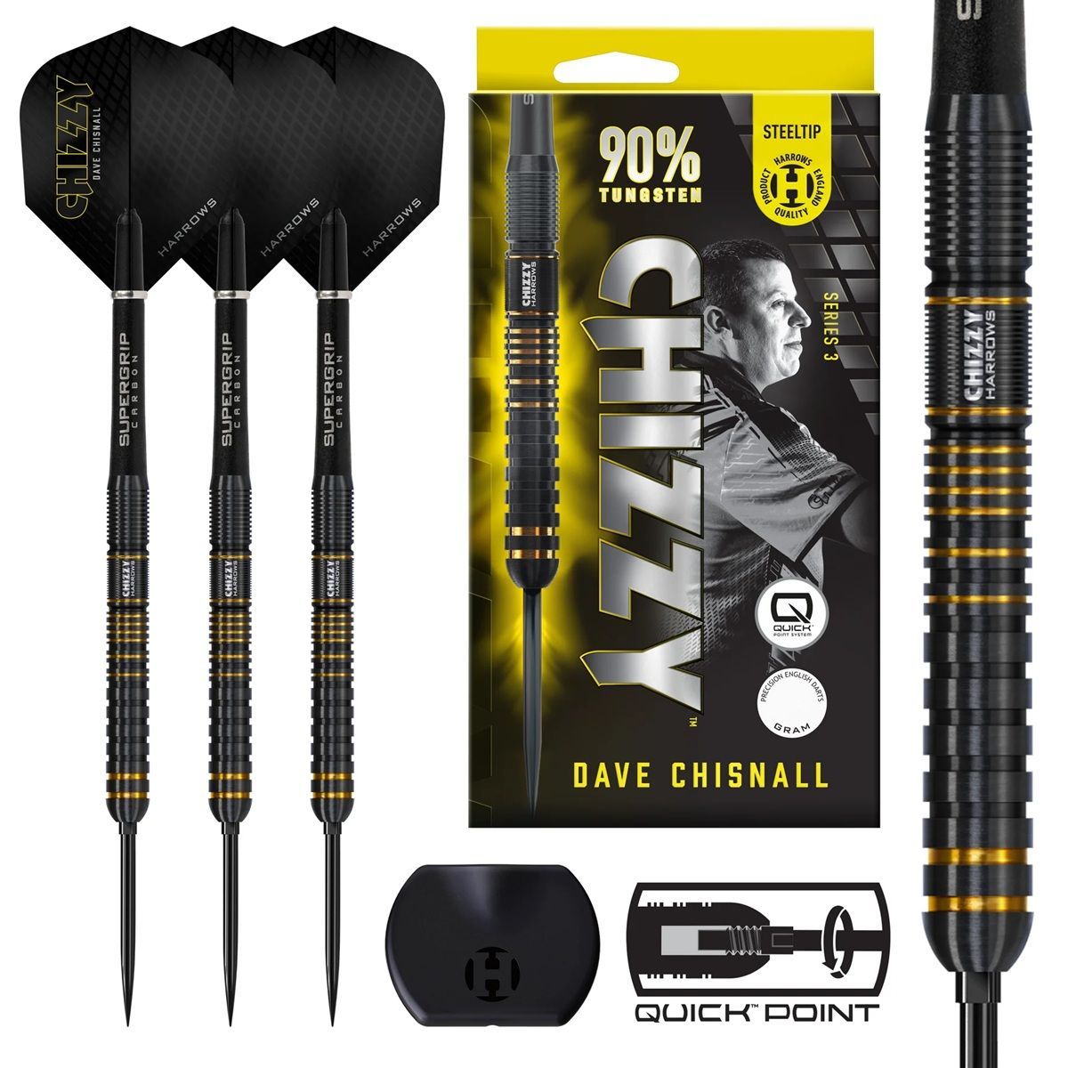 Harrows Dave Chizzy Chisnall G3 Quick Point 90% Steeldarts 21/22/23/24/25/26 Gram Steeldarts