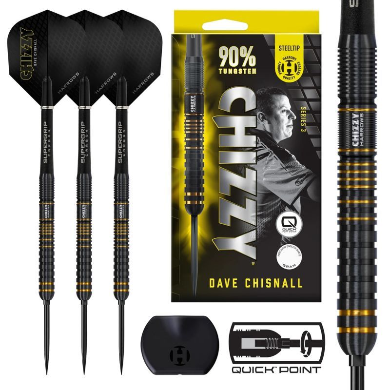 Harrows Dave Chizzy Chisnall G3 Quick Point 90% Steeldarts 21/22/23/24/25/26 Gram Steeldarts