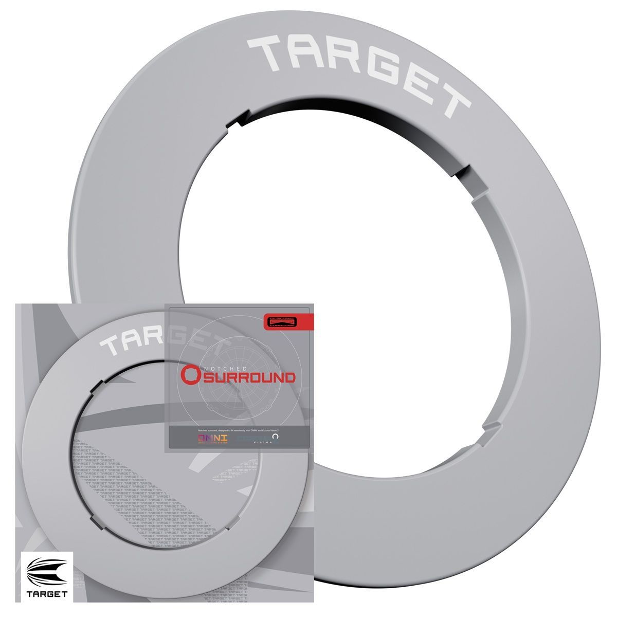 Target Notched Surround Catchring Black/Red/Grey Auffangring