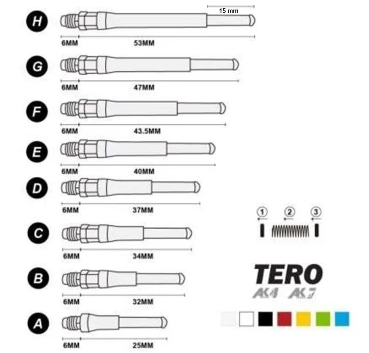 Cuesoul AK7 Tero Dart Shaft Green Shafts