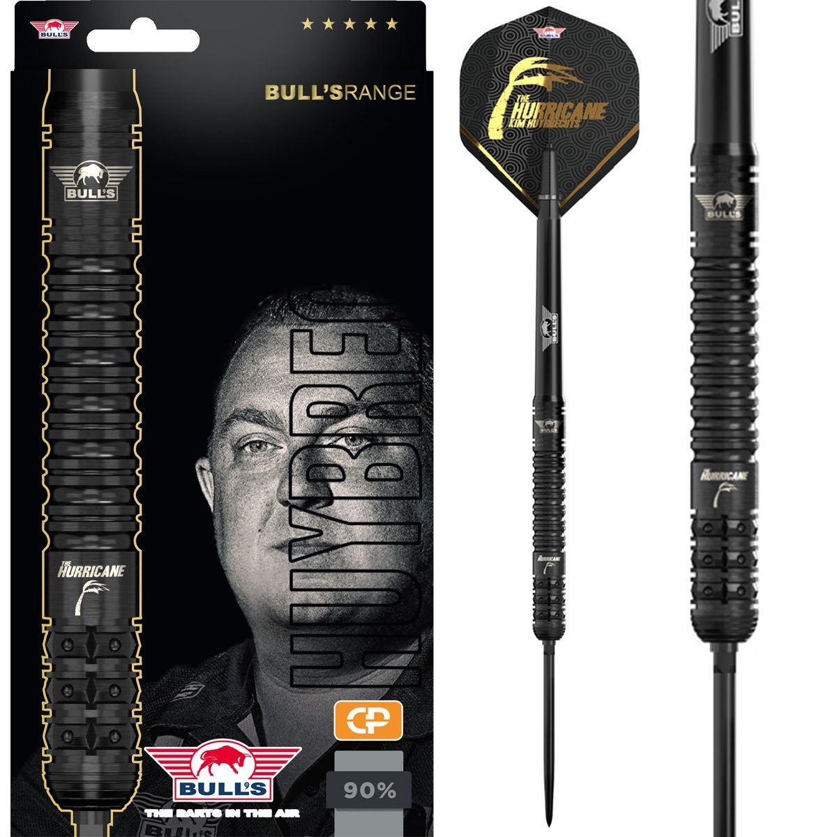 Bull´s Kim Huybrechts E2 Black 90% Steeldarts 23/25 Gramm Steeldarts