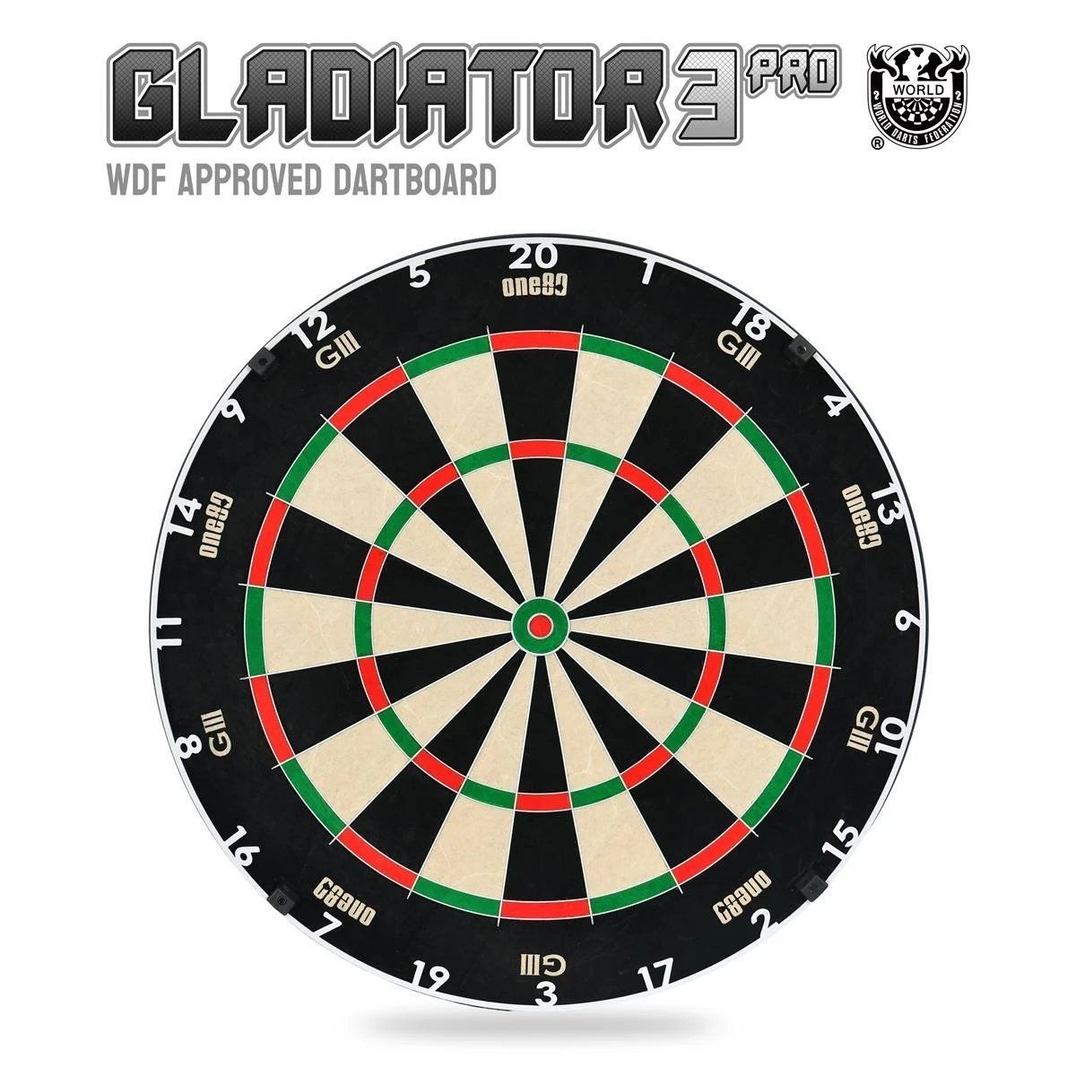 ONE80 Gladiator 3 Pro Dartboard Bristle Board