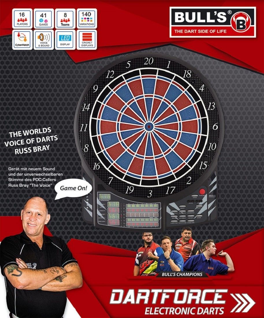 BULL'S Dartforce RB Sound Elektronik Dartboard - Elektronische Dartscheibe E-Dartscheibe