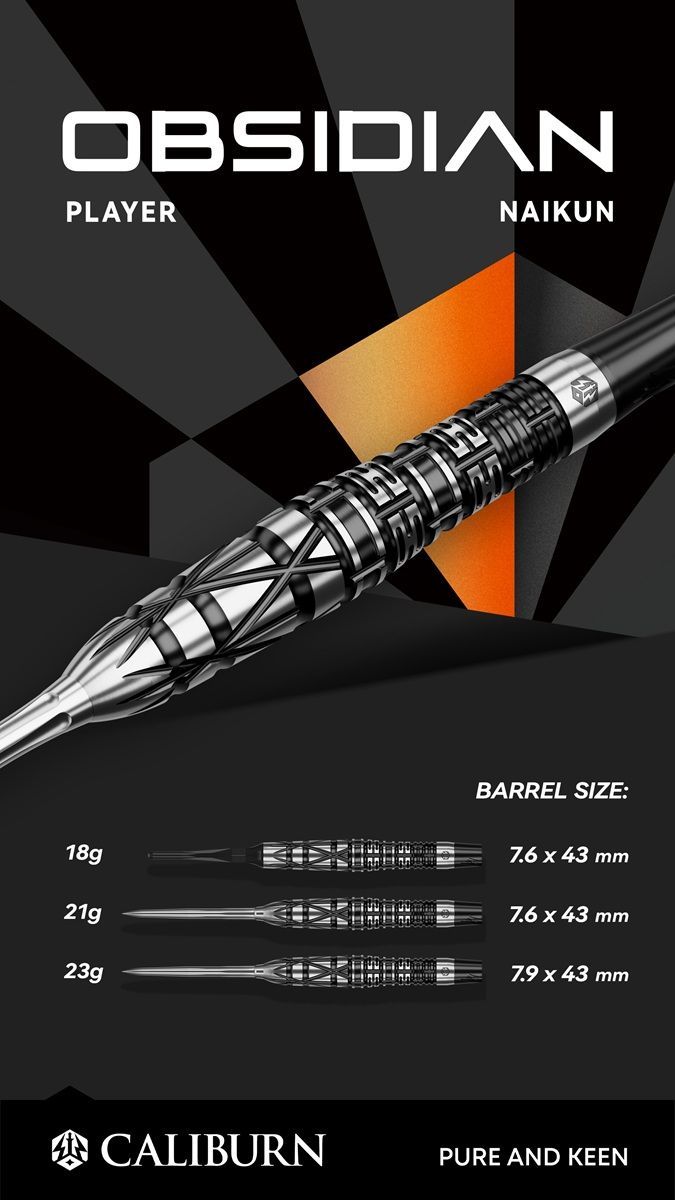 Caliburn Player Obsidian Naikun 90% Softdarts 18 Gramm Softdarts