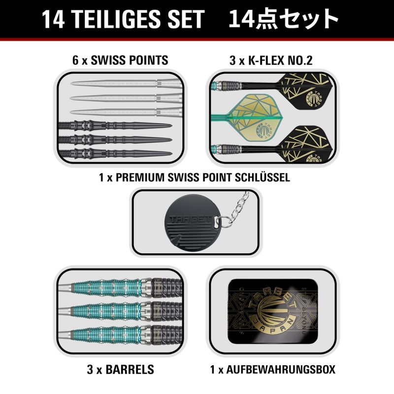 Target The Miracle Rising Sun Limited Edition Champions Set Swiss Point 95% Steeldarts 23/25 Gramm Steeldarts
