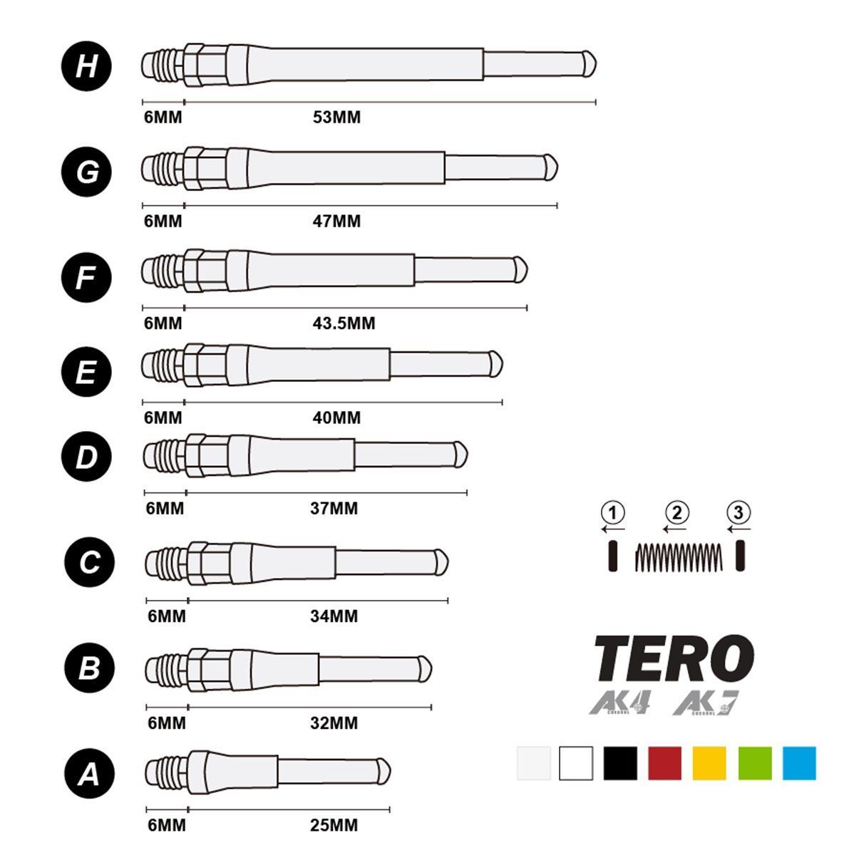Cuesoul AK7 Tero Dart Shaft Shafts