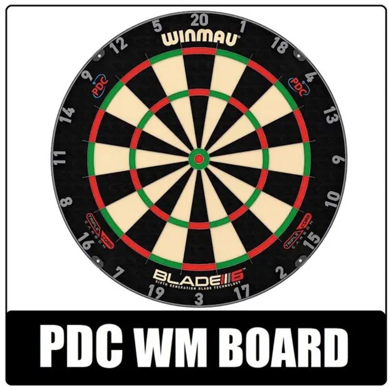 WINMAU Dartboard Blade 6 Triple Core and Plasma LED Licht Bristle Board+LED