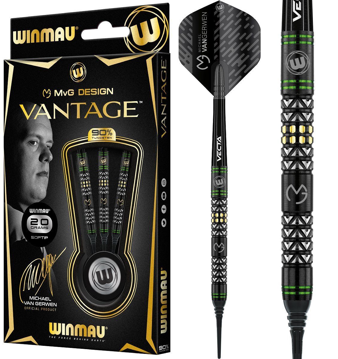 Winmau Michael van Gerwen MvG Vantage Soft Darts 20/22 Gramm Softdarts