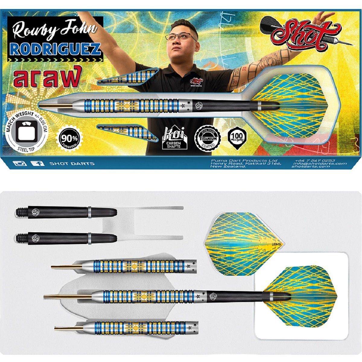 Shot Rowby-John Rodriguez Araw Steeldarts 90% 21/22/23/24/25/26 Gramm Steeldarts