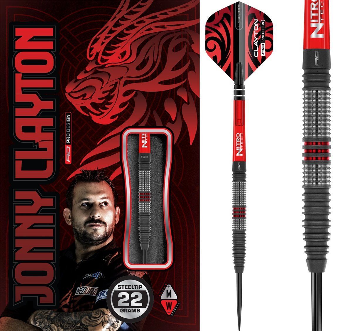 Reddragon Jonny Clayton Hiraeth 90% Steeldarts 22/23 Gram Steeldarts