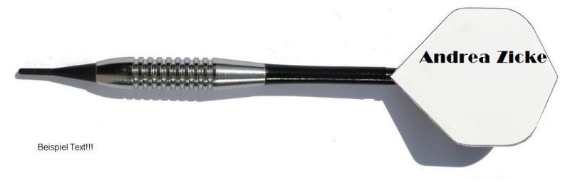 3 x Dartpfeile Chrom + 10 Satz Flights mit eigenem Aufdruck Geschenkidee Softdarts
