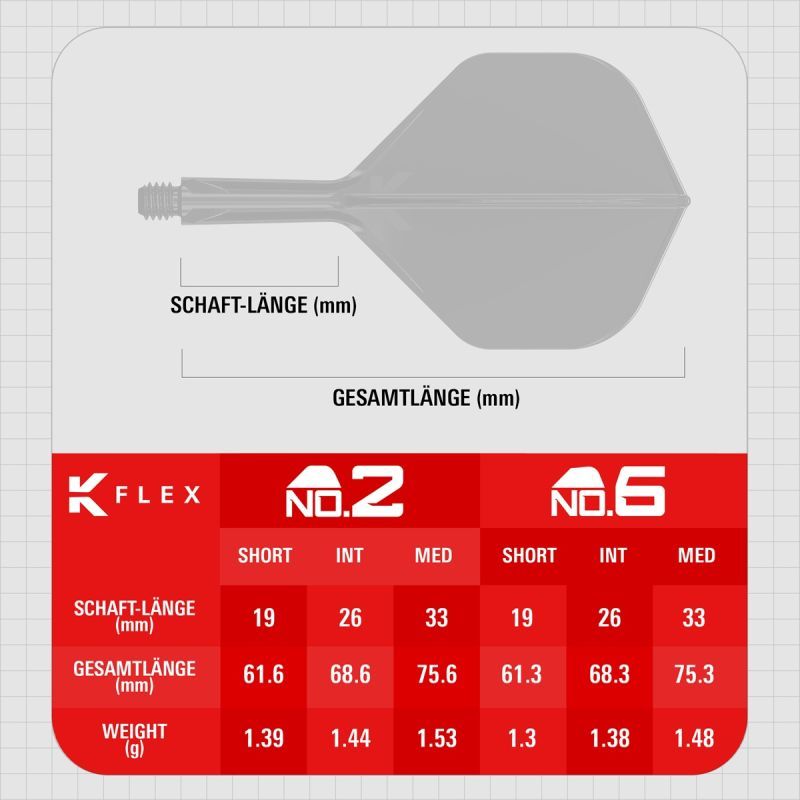 Target K-Flex Bolide Shaft/Flight System Standart No2 Shafts
