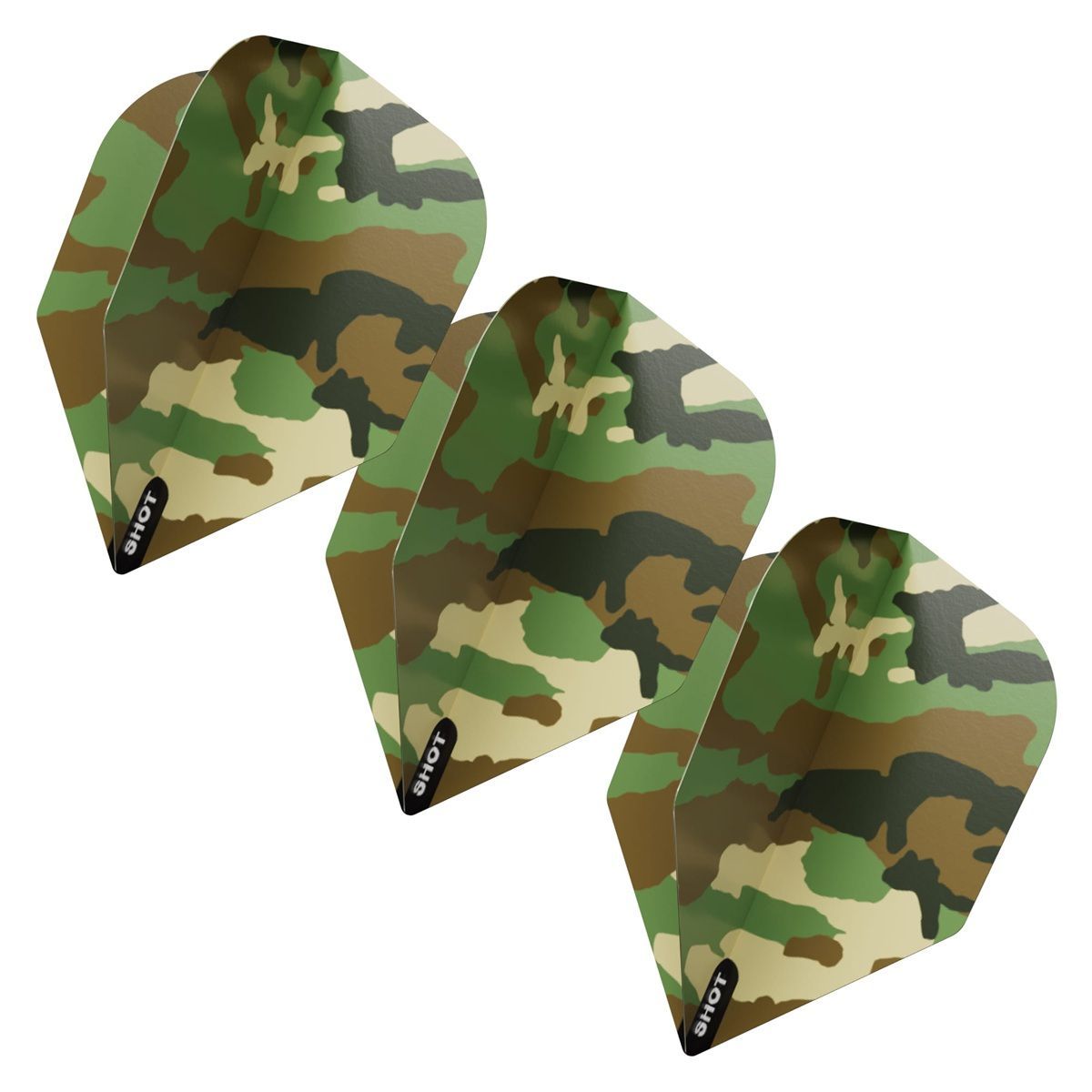 Shot! Woodlands Camo Green Flights No.6 Shape Flights