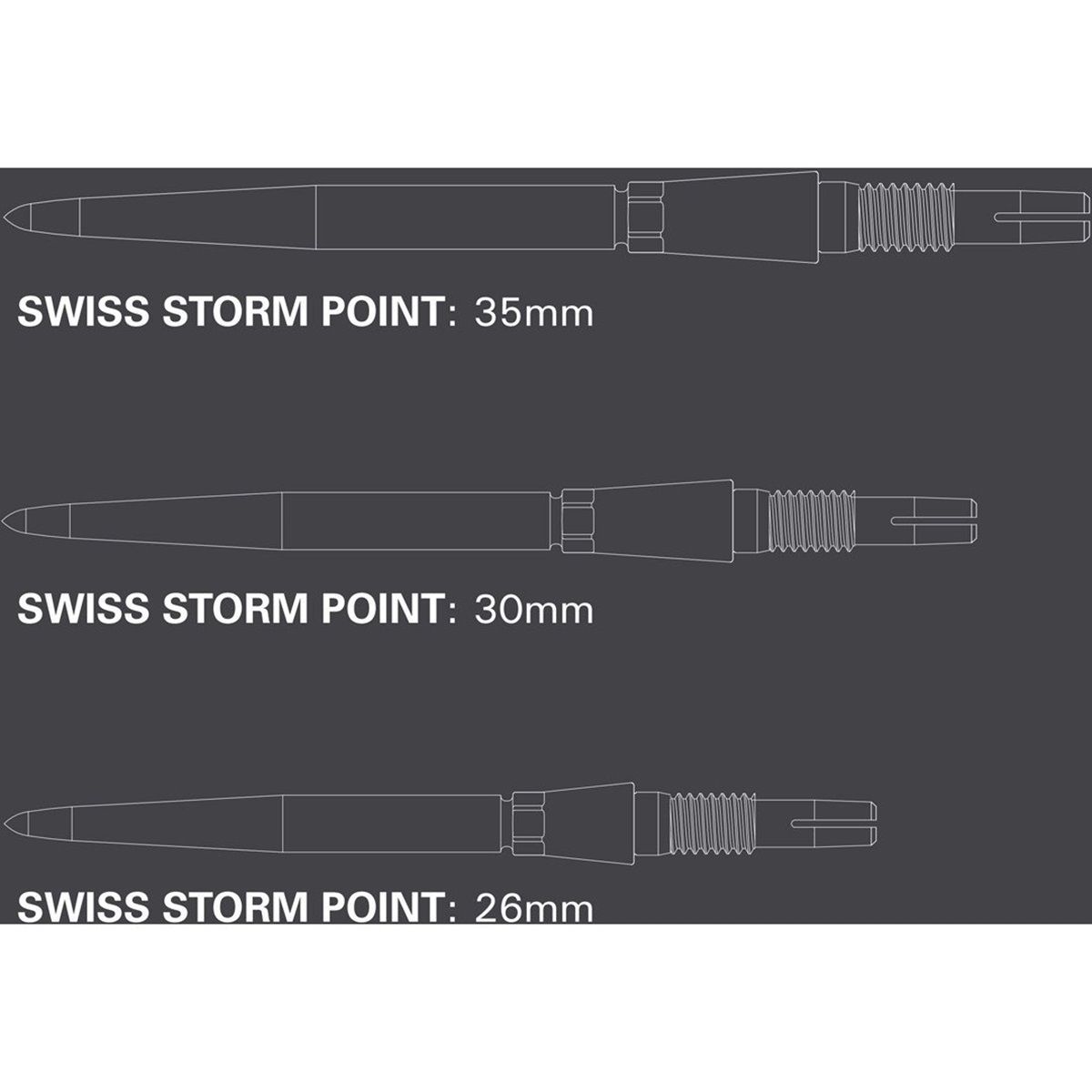 Target Swiss Point Storm 26/30/35 mm Gold/Schwarz/Silber Wechselspitzen