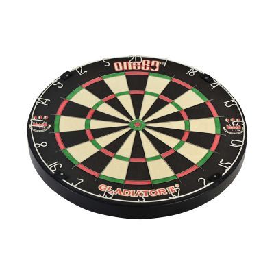 B-Ware Mega Starter-Set Dartboard Gladiator 3 Surround ROT Abwurflinie 2 Set Darts Checkoutkarte Scoreboard Block Flyer Aufkleber Bristle Board
