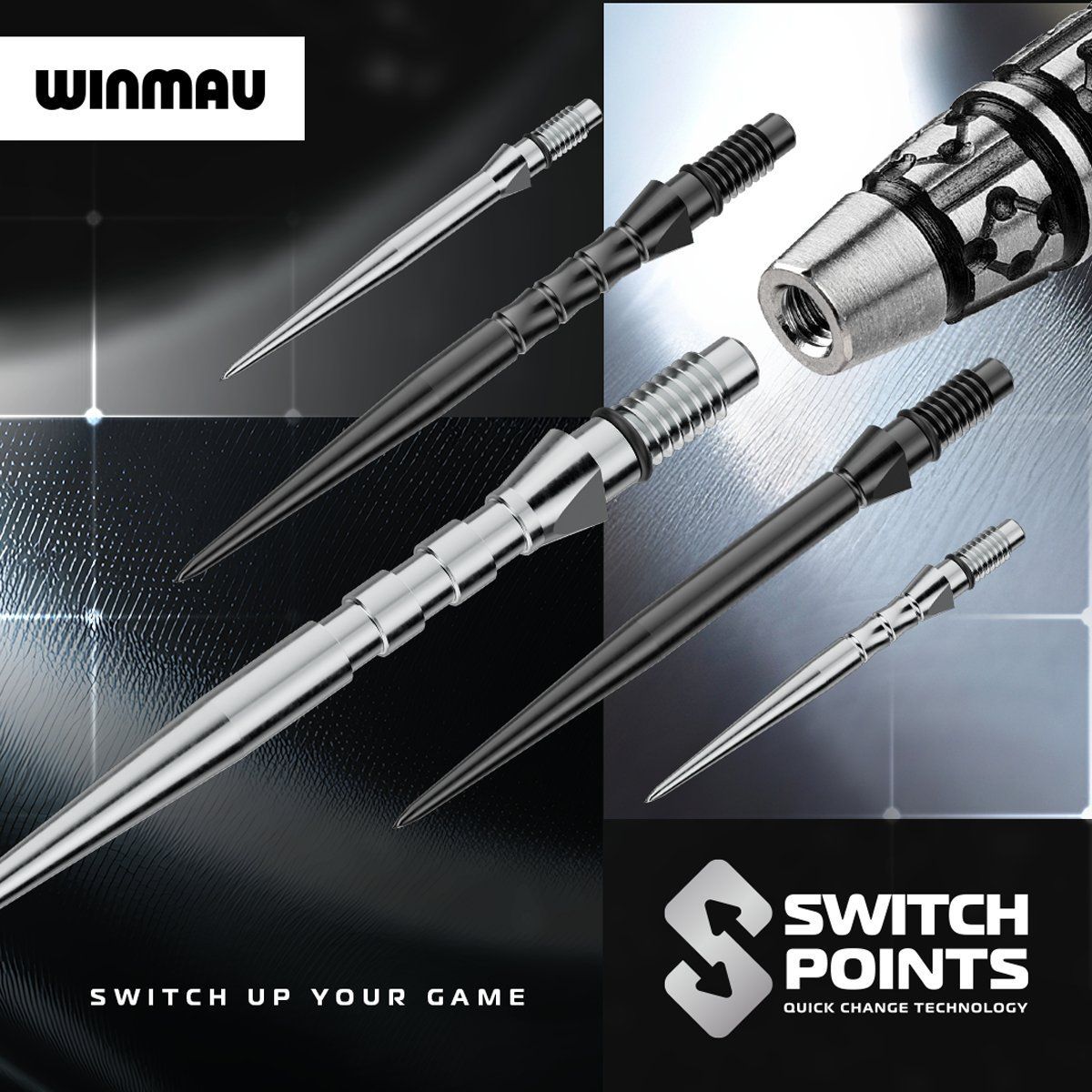 Winmau Lunaris Parallel Switch Point 90% Steeldarts 23/25 Gram Steeldarts
