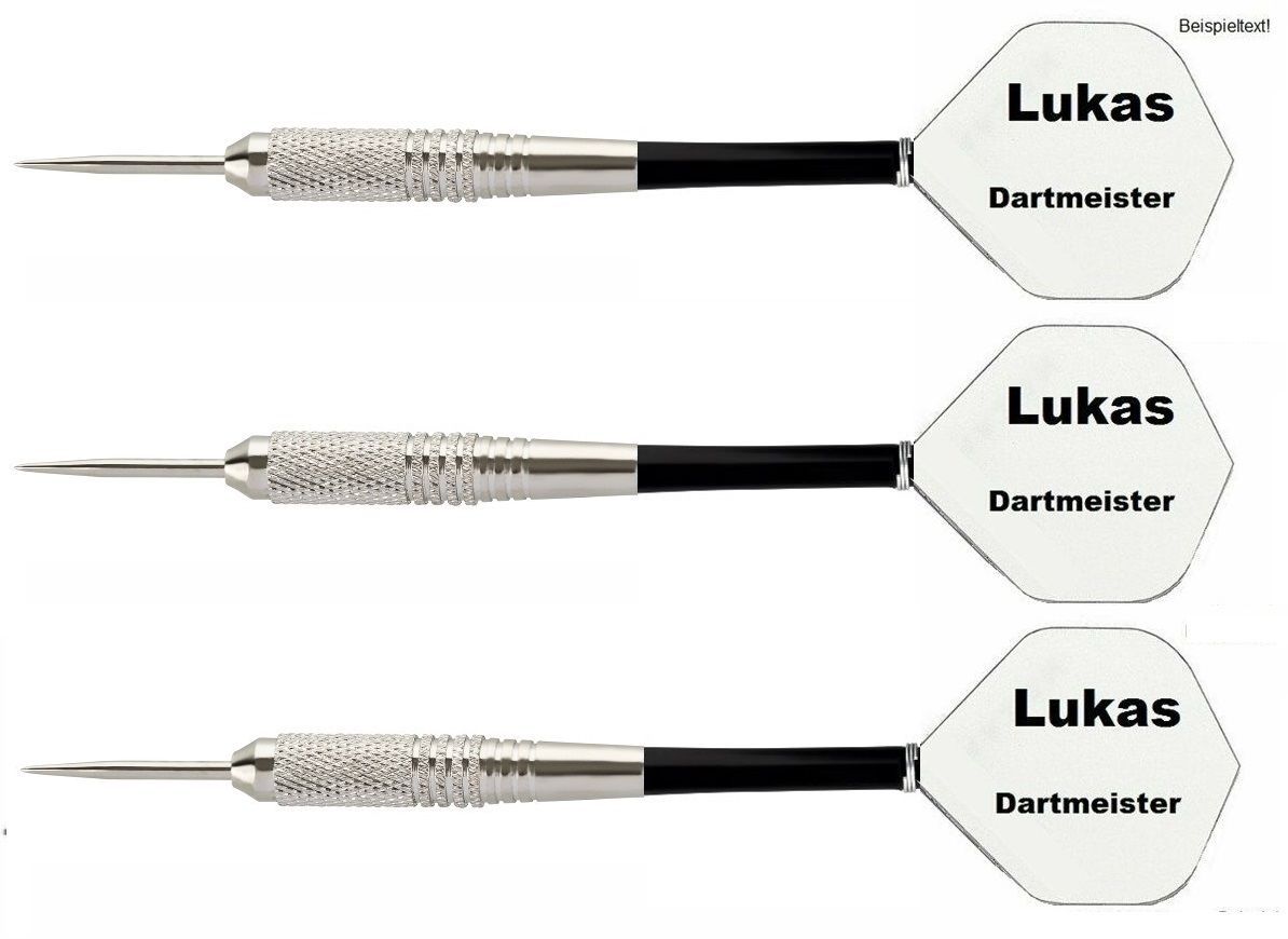 3 x Steel Dartpfeile Chrom Barrel + 10 Satz personalisierte Flights Geschenkidee Steeldarts