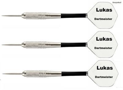3 x Steel Dart Chrom Barrel + 10 Satz personalisierte Flights
Steeldarts