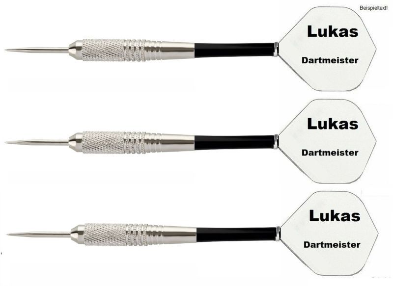 3 x Steel Dartpfeile Chrom Barrel + 10 Satz personalisierte Flights Geschenkidee Steeldarts