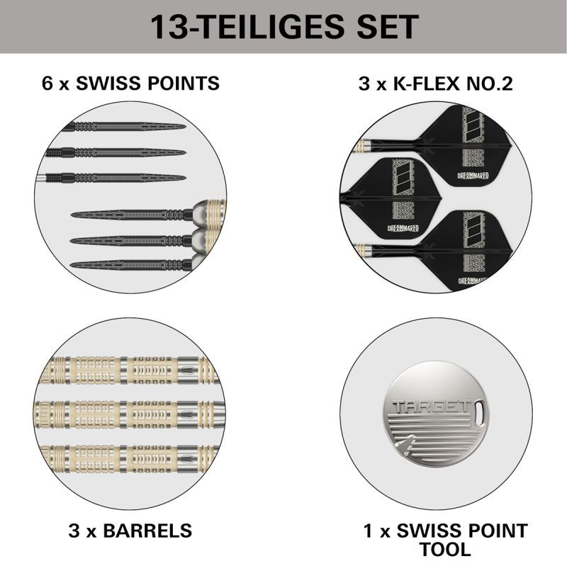 Target Dimitri van den Bergh 95K Swiss Point 95% Steeldarts 22/23/24 Gram Steeldarts
