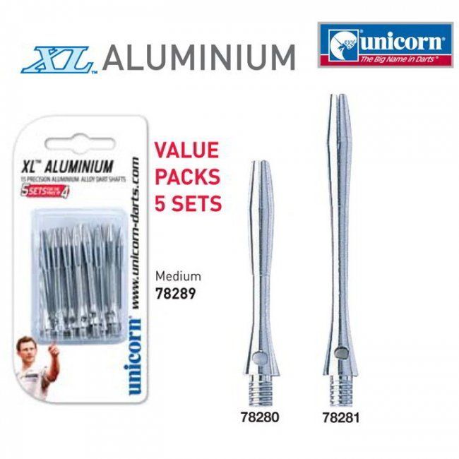 Unicorn XL Alushaft silber Medium Short Shafts