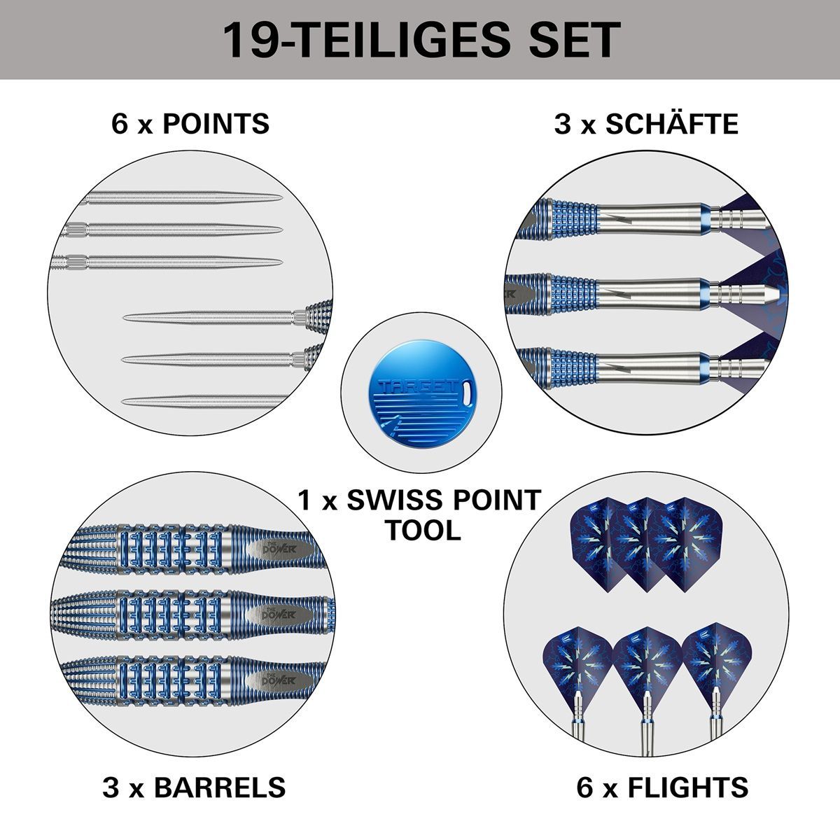 Target Phil Taylor Power Gx2 Swiss Point 95% Steeldarts 22/24/26 Gramm Steeldarts