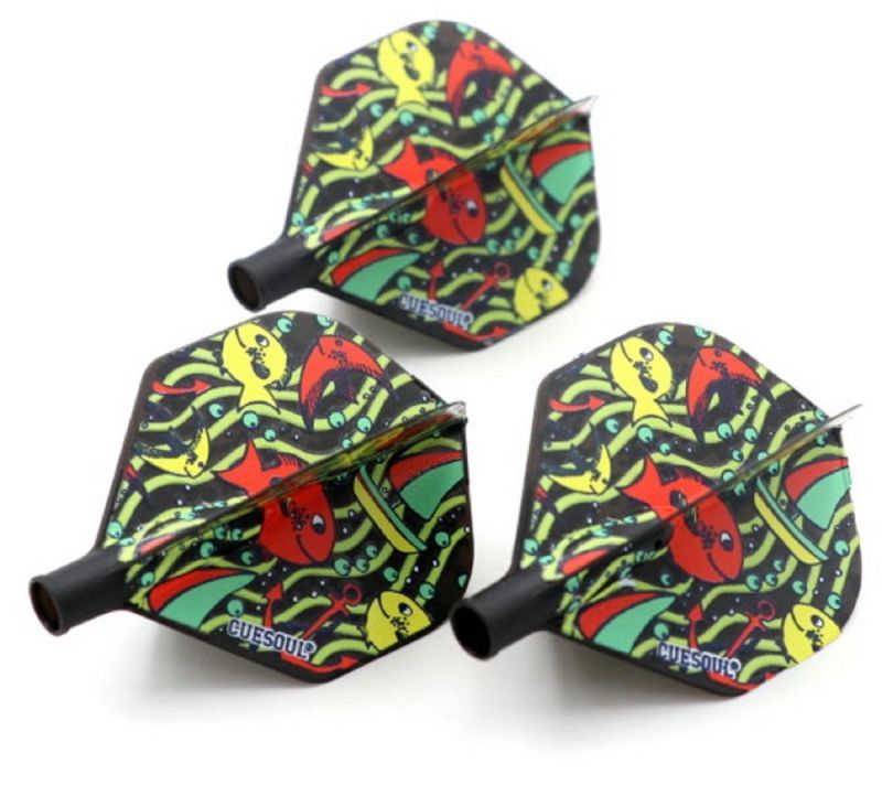 Cuesoul TERO AK4 Dart Flight Fisch Schwarz Standard Flights