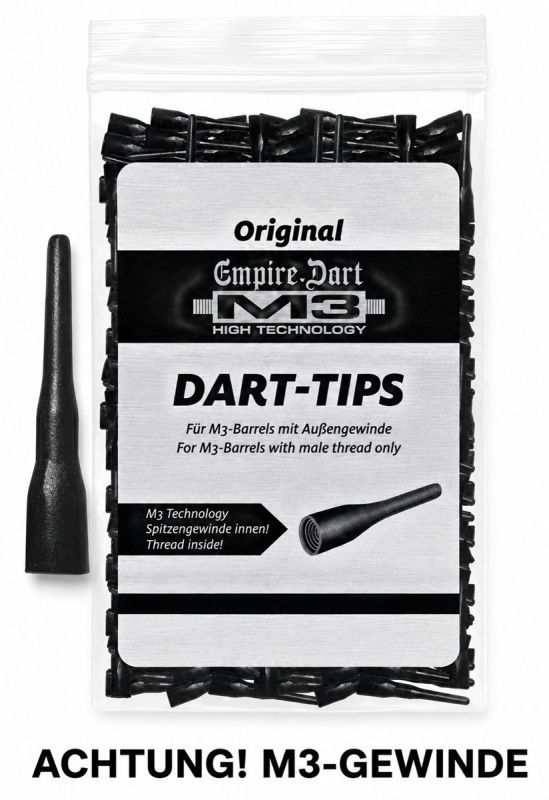 M3 Softdartspitzen Schwarz – 22,5 mm – 1.000 Stück Soft Dart Spitzen M3