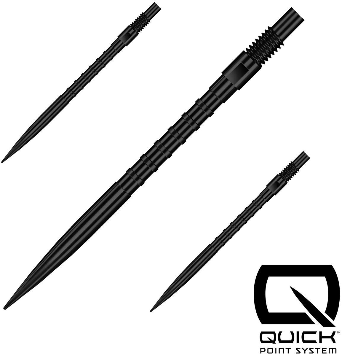 Harrows Quick Points Heavy Metal Grip 26/30/35/40 mm Silber/Schwarz/Gold Wechselspitzen