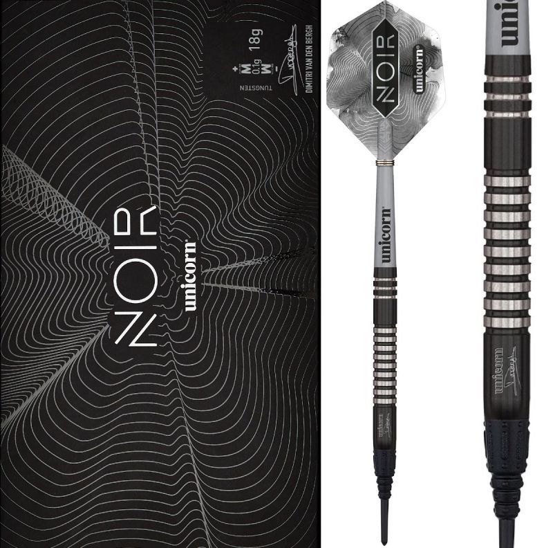 B-Ware Retoure Schlitz in Verpackung Unicorn Noir Dimitri van den Bergh 70% Softdart 18 Gramm E-Dart Softdarts