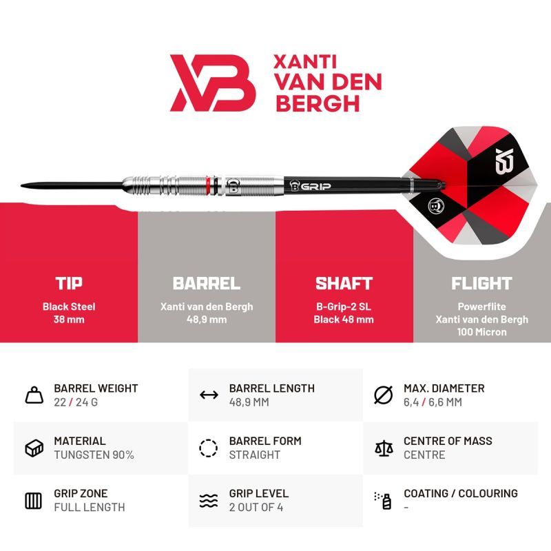 Bull´s Xanti Van den Bergh 90% Steeldarts 22/24 Gram Steeldarts