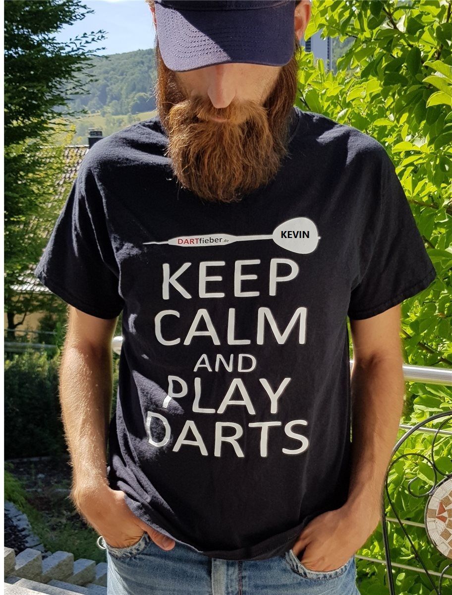 Dartshirt mit eigenem Aufdruck + "Keep Calm and Play Darts" S bis 5XL Geschenkidee Shirts