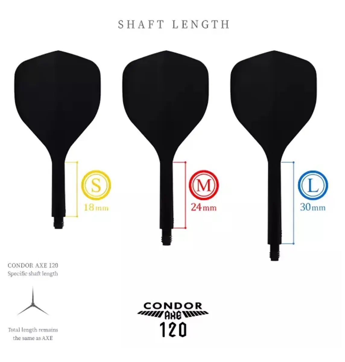 Condor Dart Flights Shafts AXE 120 Rot Transparent Narrow Flights