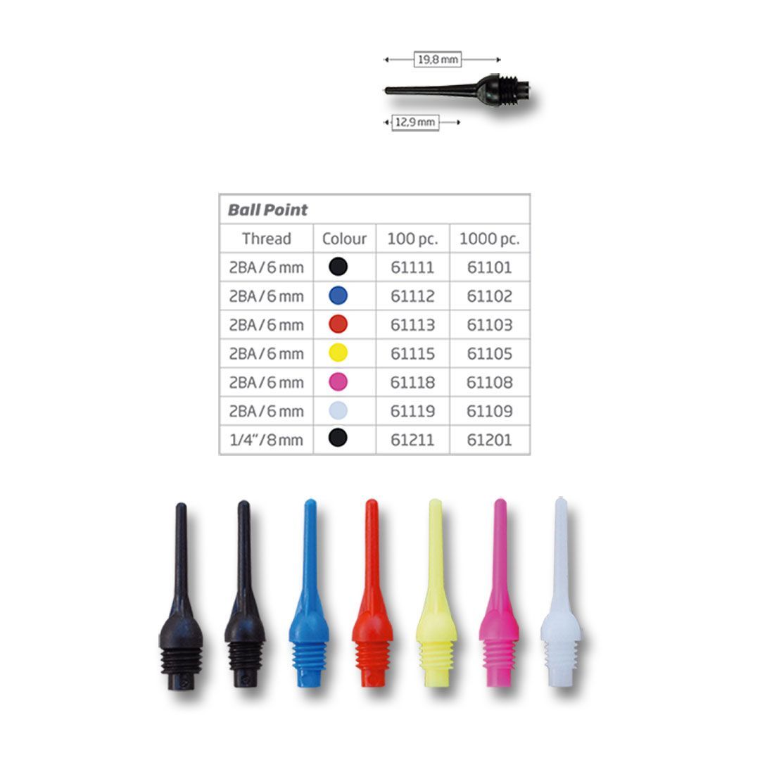 BEAZD Bull´s Ballpoint Tips 6 mm Soft Dart Spitzen