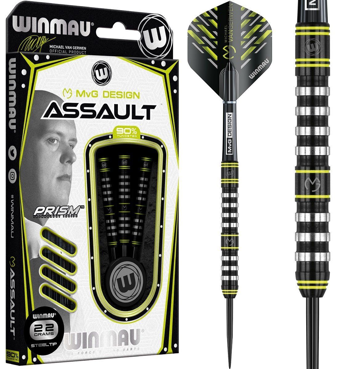 Winmau Michael van Gerwen MvG MvG Assault Steel Darts 22/23/24/25/26 Gramm Steeldarts